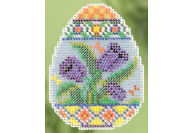 вишивка гладдю MH185105 Яйце з тюльпанами. Набір для вишивки в змішаній техниці Mill Hill
