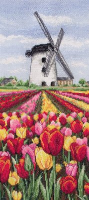 Пейзаж с тюльпанами. Набор для вышивки крестом арт. PCE0806 - 1