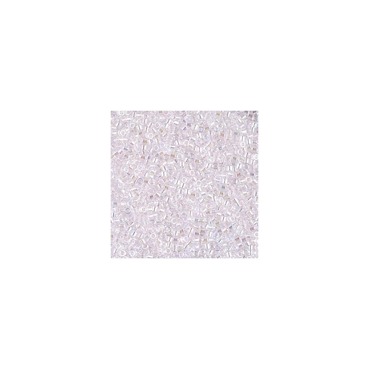 DB-82 Бісер Miyuki Delica Beads 11/0 (прозорий райдужний, рожевий блідий) - 1