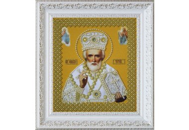  Набор для вышивки бисером Икона св. Николая Чудотворца (золото) P-270 ТМ Картины бисером