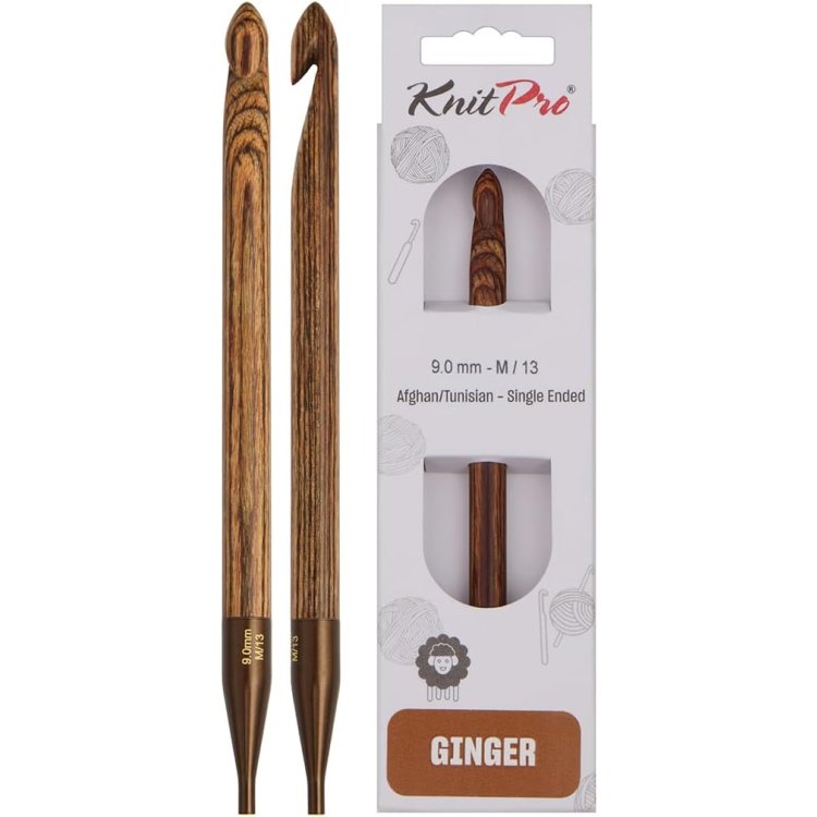 31271 Крючок односторонній туніський з`ємний Ginger KnitPro, 9.00 мм - 1