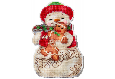  JS202415 Сніговик із пряником. Набір для вишивки в змішаній техниці Mill Hill