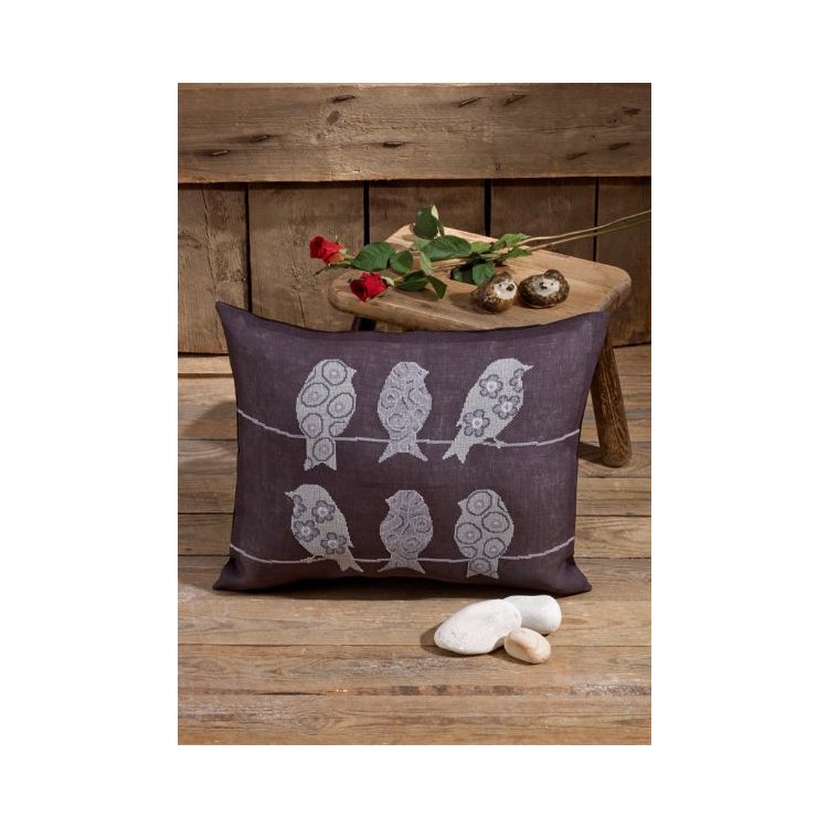 83-7147 Птахи на льоні. Набір для вишивання хрестом PERMIN - 1