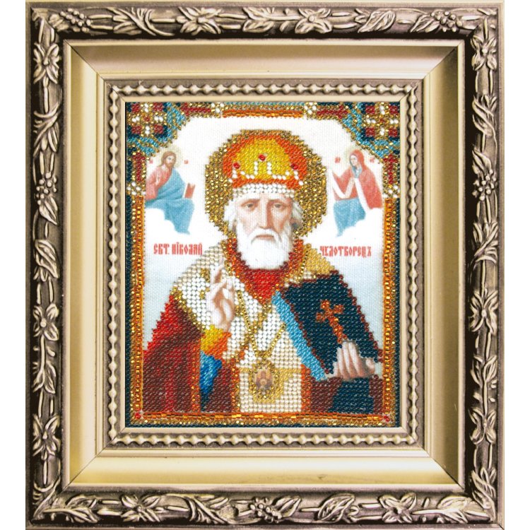 БЮ-008 Икона святителя Николая Чудотворца Набор для вышивки бисером - 1