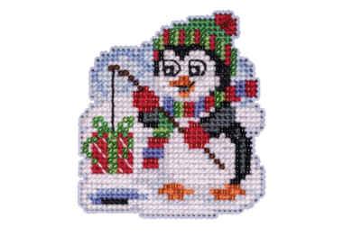 вишивка гладдю MH182336 Пінгвін рибачить. Набір для вишивки в змішаній техниці Mill Hill