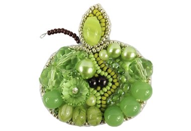  БП-256 Зелёное яблоко. Набор для изготовления броши Crystal Art