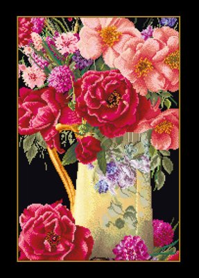 3019.05 Rose Bouquet Black Aida. Набір для вишивки хрестом Thea Gouverneur - 1
