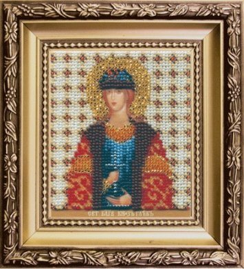 Б-1147 Икона святой благоверный князь Глеб Набор для вышивки бисером - 1