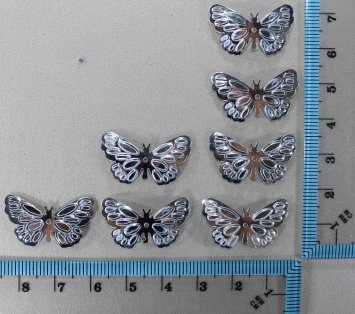Пайетки бабочки. Цвет - серебро. Размер 25*14мм, уп/20 грамм. №71 - 1