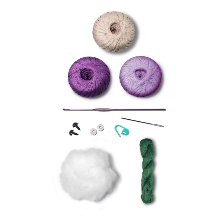 5 AMIGURUMI KIT - TOO CUTE Violet. Набір для в'язання іграшки - 4