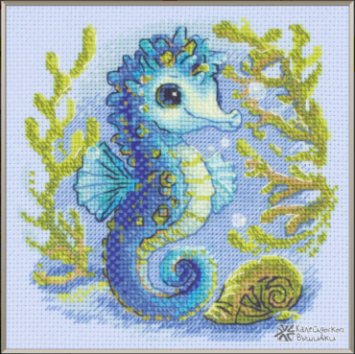 A1038 Детеныш морского конька. Набор для вышивки крестиком AINE - 1