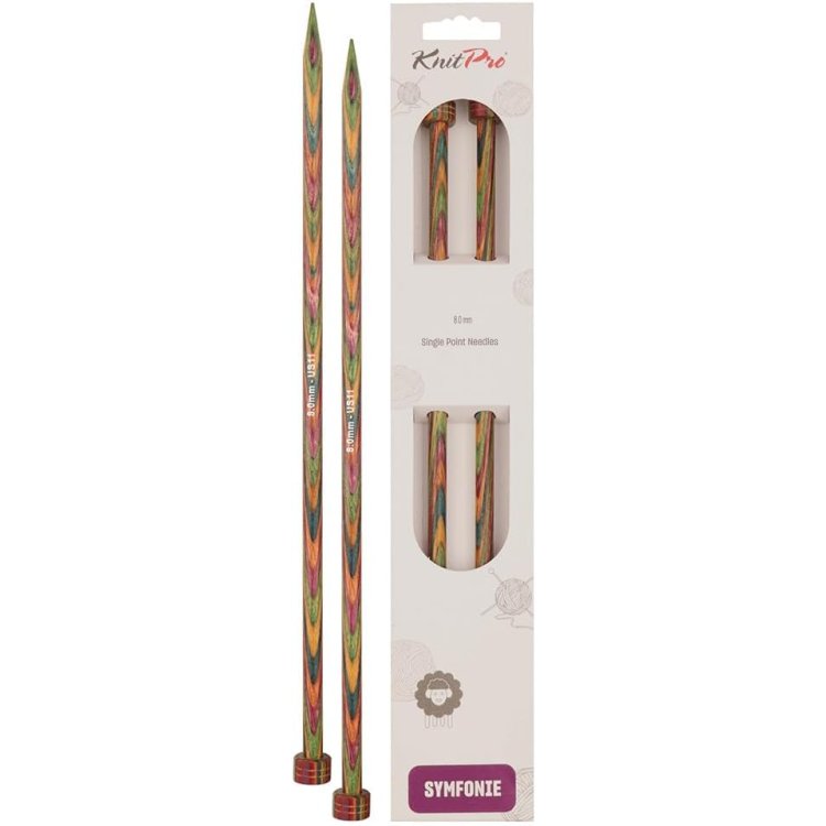 20210 Спиці прямі Symfonie Wood KnitPro, 25 см, 8.00 мм - 1