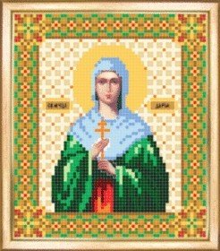 СБИ-010 Именная икона святая мученица Дарья. Схема для вышивания бисером - 1