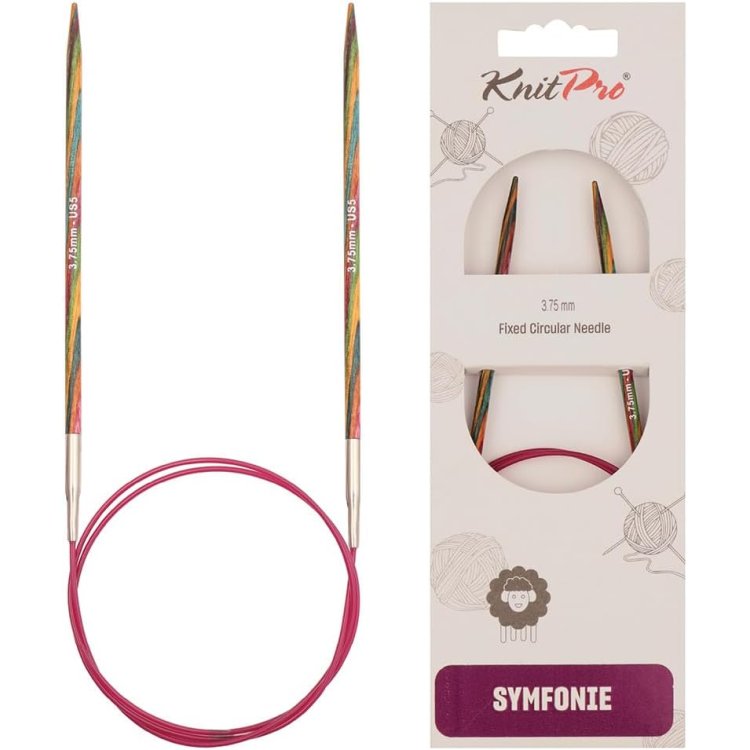 21381 Спиці кругові Symfonie Wood KnitPro, 150 см, 3.75 мм - 1