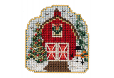 вишивка гладдю MH182233 Зимовий сарай. Набір для вишивки в змішаній техниці Mill Hill