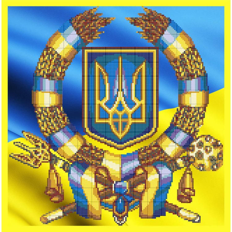 НВ-409/2 Герб Украины. Схема для вышивки бисером - 1