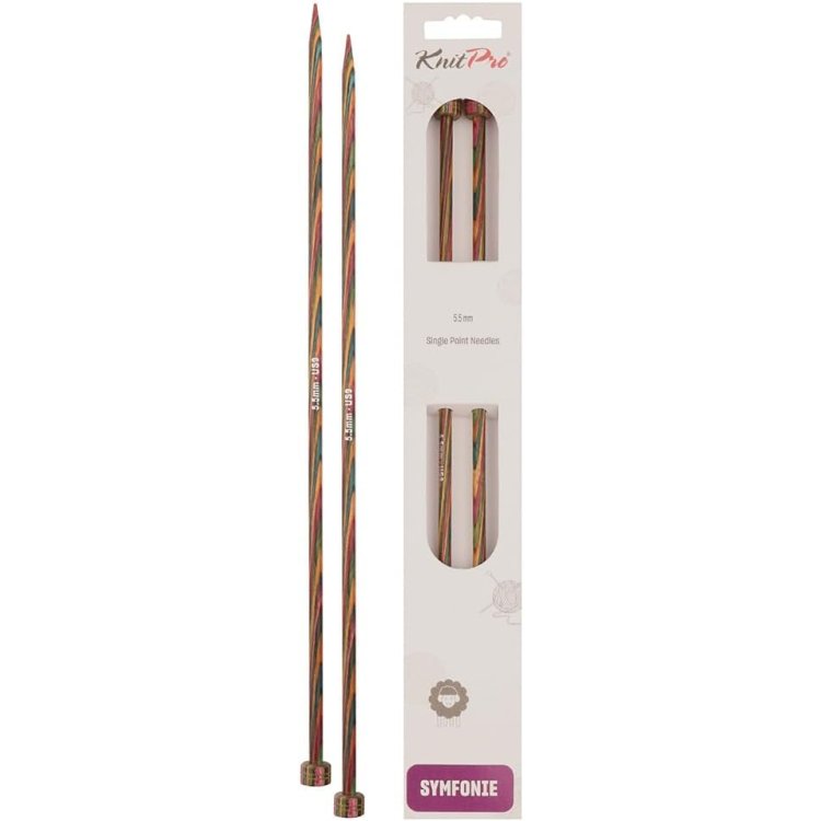 20258 Спицы прямые Symfonie Wood KnitPro, 40 см, 5.50 мм - 1