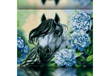 алмазна вишивка TWD20031 Кінь в квітах. Набор алмазної вишивки