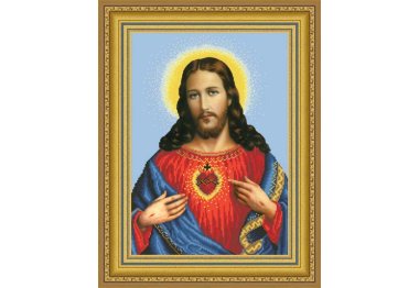  ТО-086 Ікона Відкрите Серце Ісуса. Схема для вишивки бісером (габардин) ТМ Барвиста Вишиванка