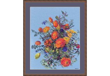  K-270 Освітлені сонцем пелюстки. Набір для вишивки хрестом Мережка