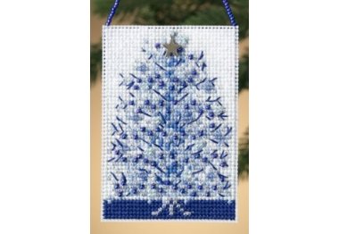 вишивка гладдю MH160303 Срібна ялинка. Набір для вишивки в змішаній техніці Mill Hill