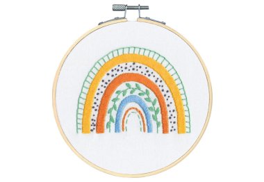 вишивка гладдю 72-76917 Набір для вишивання гладдю DIMENSIONSLearn a Craft Mod Rainbow"Веселка" з п'яльцями