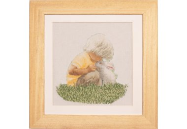  590 Boy with Rabbit Linen. Набір для вишивки хрестом Thea Gouverneur
