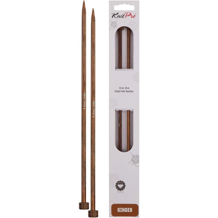 31168 Спиці прямі Ginger KnitPro, 30 см, 5.50 мм - 1