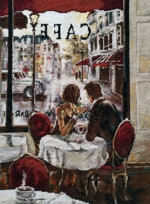 4605 Кав'ярня для двох. Набір для вишивки хрестиком Classic Design - 1 4605 Кав'ярня для двох. Набір для вишивки хрестиком Classic Design - 1