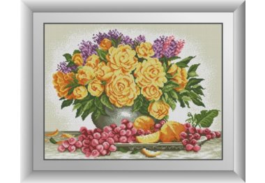  30628 Натюрморт с розами и виноградом. Набор для рисования камнями