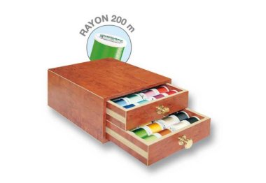 нитки для вишивання 8110 Rayon 200м набір ниток вишивальних в скриньці (48xRayon 200м, колірна карта Rayon)