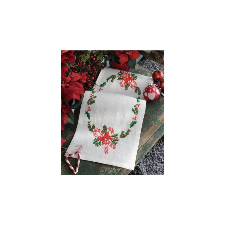 Набор для вышивки дорожки гладью Рождественские конфеты Anchor арт. 03530 - 1