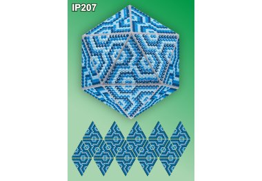  IP207 Новогодний шар Мозаика Синий. Набор алмазной вышивки ТМ Вдохновение