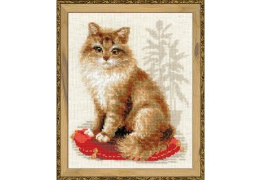  1525 Кішка домашня. Набір для вишивки хрестиком Ріоліс