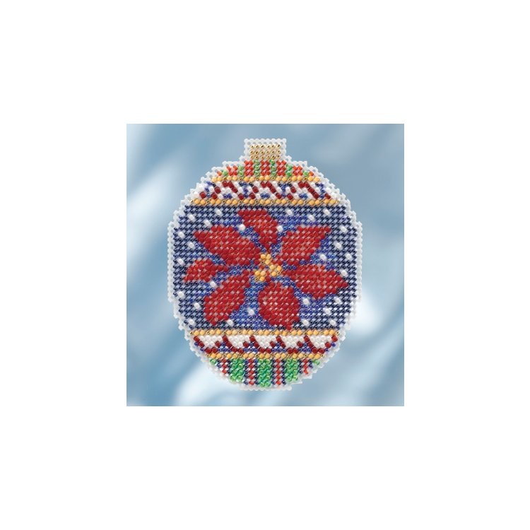 MH211814 Рождественская пуансеттия. Набор для вышивки в смешанной технике Mill Hill - 1