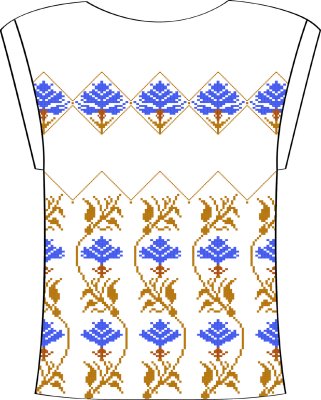 825-14/09 Блузка жіноча з трикутним вирізом біла під вишивку - 1