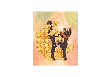 вишивка гладдю MHAH72 Місячне кошеня. Набір для вишивки в змішаній техниці Mill Hill