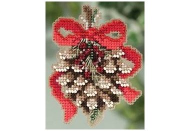 вишивка гладдю MH185304 Соснова шишка. Набір для вишивки в змішаній техніці Mill Hill