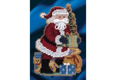 вишивка гладдю MH204301 Веселого Різдва Санта. Набір для вишивки в змішаній техніці Mill Hill