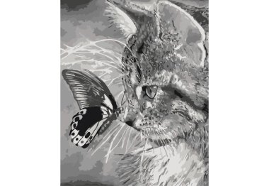  КНО2499 Кошеня й метелик. Картина за номерами Ідейка