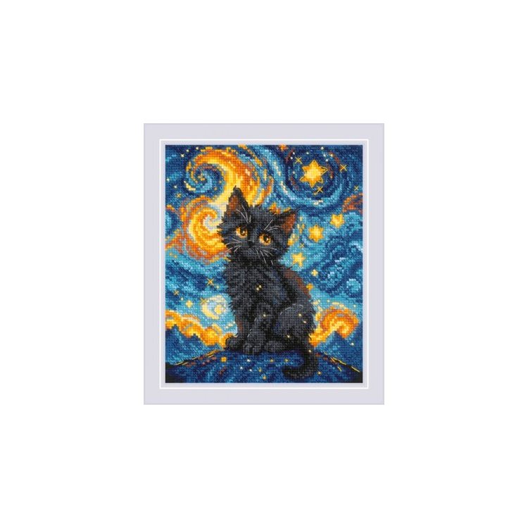 2288 Зоряний кіт. Набір для вишивки хрестиком Ріоліс - 1 2288 Зоряний кіт. Набір для вишивки хрестиком Ріоліс - 1