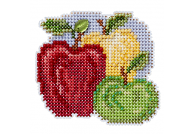 вышивка гладью MH182421 Яблочное трио. Набор для вышивки в смешанной технике Mill Hill