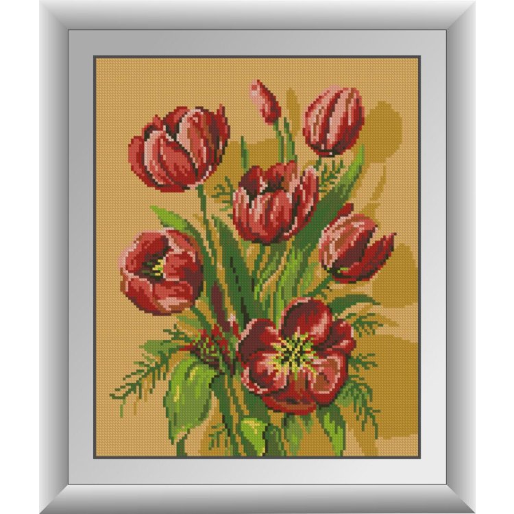 30885 червоні тюльпани. Набір для малювання камінням - 1