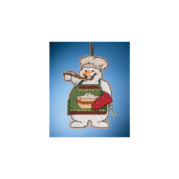 MH162135 Сніговик кухар. Набір для вишивки в змішаній техниці Mill Hill - 1