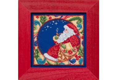 вышивка гладью JS304102 Санта. Набор для вышивки в смешанной технике Mill Hill