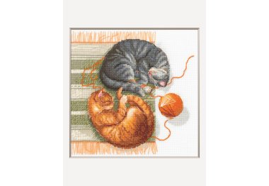  A1035 Кошки и нитки. Набор для вышивки крестиком AINE