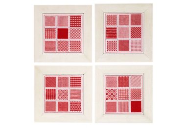 39-1400 Красный сэмплер. Набор для вышивания крестом PERMIN 39-1400 Красный сэмплер. Набор для вышивания крестом PERMIN