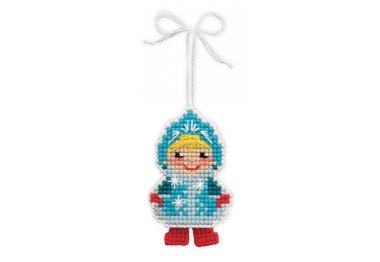  1539АС Новорічна іграшка Снігуронька. Набір для вишивки хрестиком Ріоліс