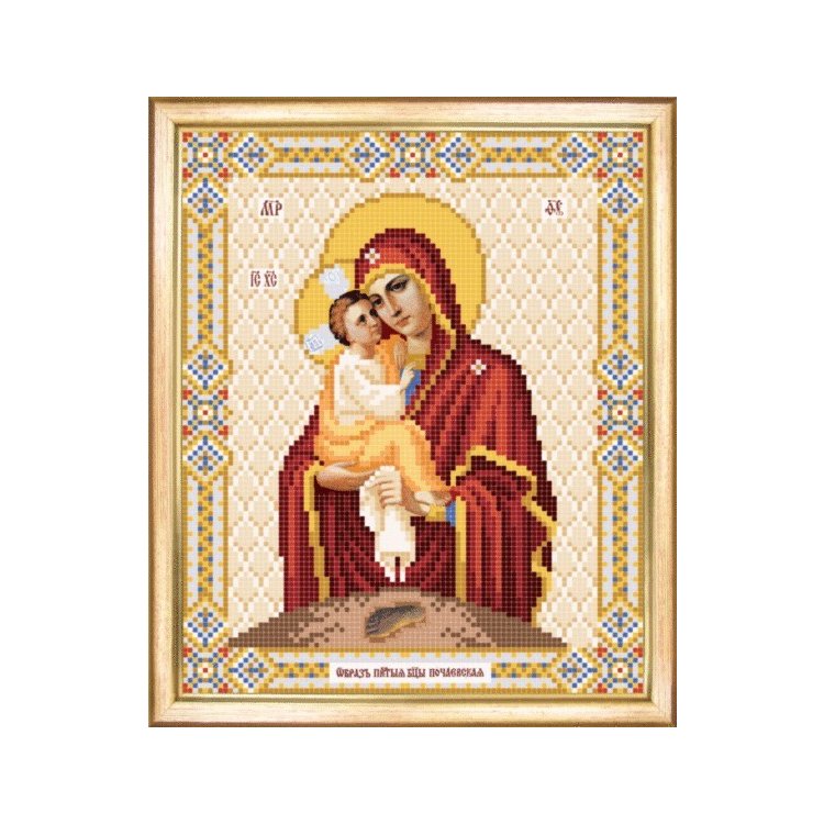 СБИ-028 Икона Божьей Матери Почаевская. Схема для вышивания бисером - 1