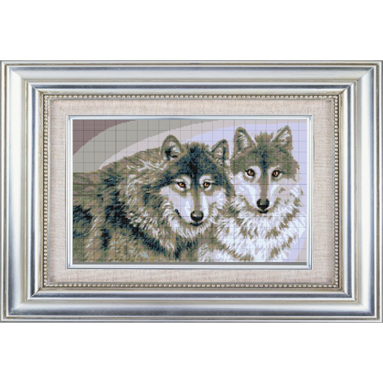 Схема для вышивки бисером «Семья волков»